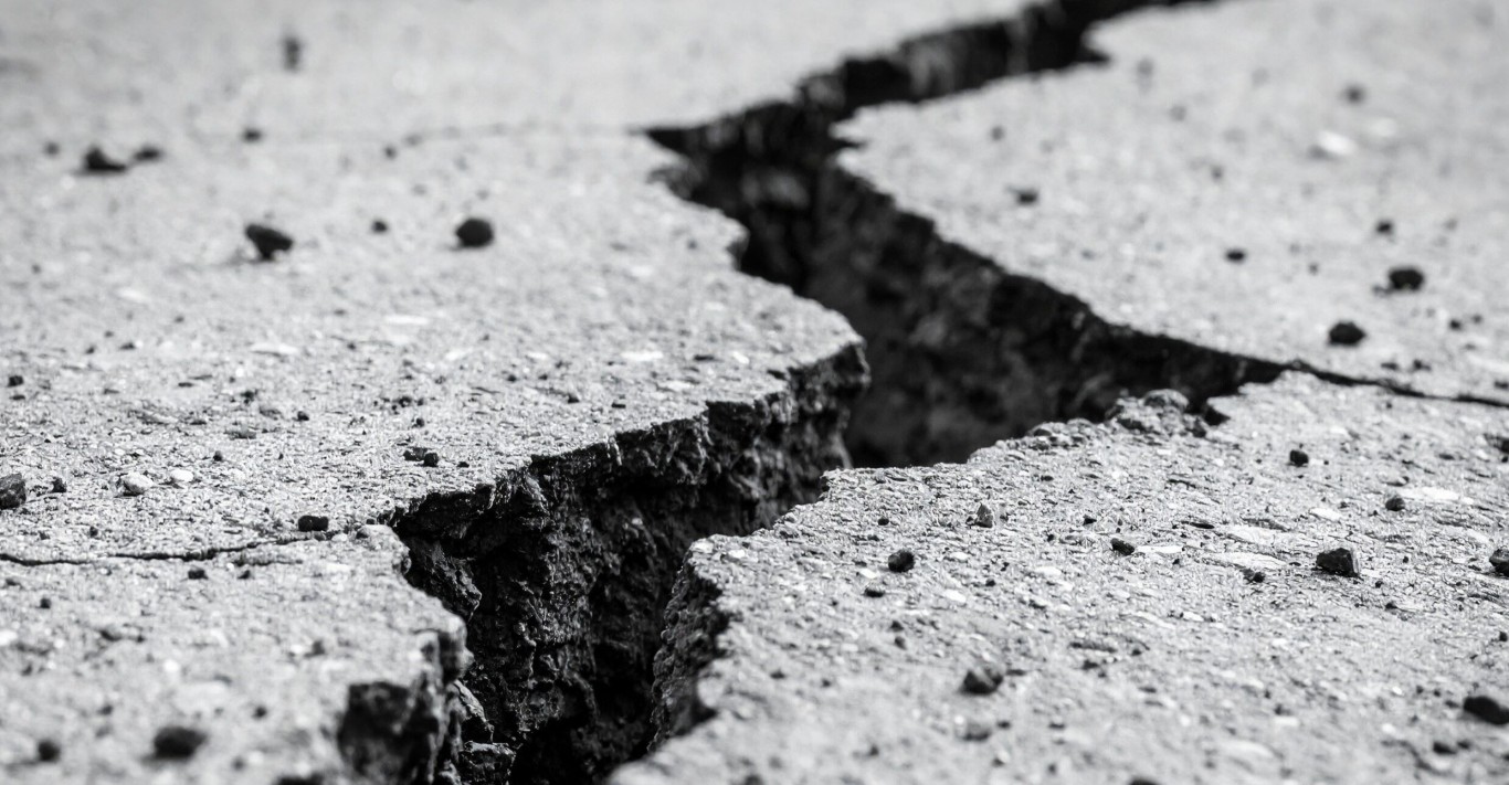 Damaged cracked concrete surface in need of professional repair